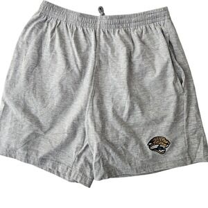 Y2K VTG NFL Jacksonville Jaguars Lounge Shorts Mens Medium Grey Embroidered Logo